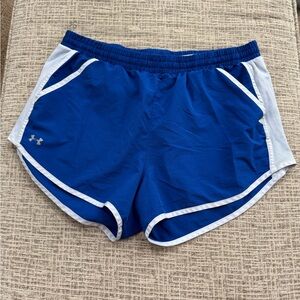 Under Armor Women's Blue and White Athletic Shorts